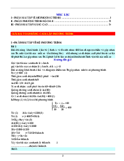 Bài tập giải toán bằng cách lập phương trình, hệ phương trình có lời giải chi tiết
