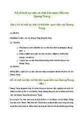 Văn mẫu lớp 7: Viết bài văn kể về một sự việc có thật liên quan đến vua Quang Trung