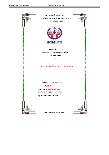 Đồ án Thiết kế đường đề tài "Trình bày phương án tuyến thiết kế" | Đại học Sư phạm Kỹ thuật Thành phố Hồ Chí Minh