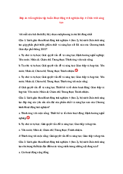 Đáp án trắc nghiệm tập huấn Hoạt động trải nghiệm lớp 4 | Chân trời sáng tạo