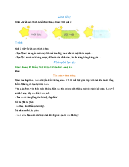 Giải SGK môn Tiếng Việt lớp 2 - Bài 1: Tóc xoăn và tóc thẳng | Chân trời sáng tạo