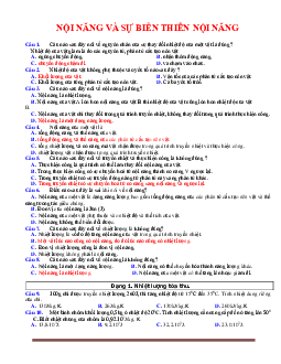 TOP 28 câu trắc nghiệm nội năng và sự biến đổi nội năng (có đáp án)