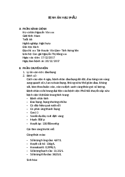 Bệnh án Hậu phẫu tắc ruột | PDF