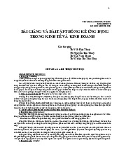 BÀI GIẢNG VÀ BÀI TẬP THỐNG KÊ ỨNG DỤNG-1 TRONG KINH TẾ VÀ KINH DOANH