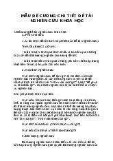 Tổng hợp Mẫu đề cương chi tiết đề tài Nghiên cứu Khoa học | Trường Đại học Kinh Bắc