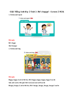 Unit 2: He’s happy! - Lesson 2 SGK | Tiếng Anh lớp 2 Family and Friends