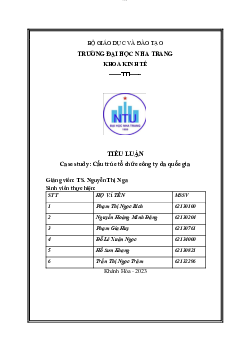 Tiểu luận Case study: Cấu trúc tổ chức công ty đa quốc gia | Quản trị kinh doanh  | Trường đại học Nha Trang