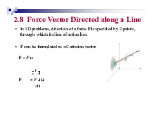 Bài giảng chương 2: Force Vector Directed along a Line | Môn toán tài chính