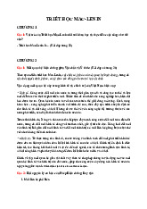 Tổng hợp triết học Mác – Lênin và ảnh hưởng đến Việt Nam- Đề cương môn triết hoc Mác – Lê Nin –Trường Đại học Hoa Sen