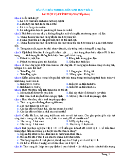 TOP 10 Câu hỏi trắc nghiệm Sinh học 9 bài 3: Lai một cặp tính trạng (có đáp án, phần 2)
