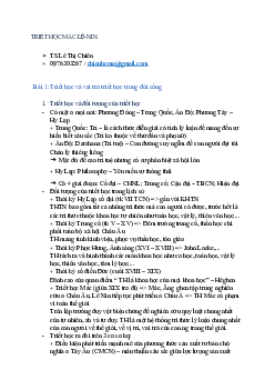 Tài liệu khát quát kiến thức môn Triết học MácLenin