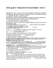 Đề thi giữa kì 1 tiếng Anh 12 Friends Global - Đề số 1