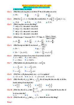 Đề ôn tập HK1 Toán 11 Kết nối tri thức - Đề 2 (có đáp án)