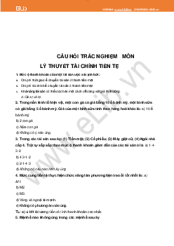 Trắc nghiệm môn lý thuyết tài chính tiền tệ