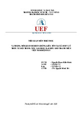 VẬN DỤNG MỐI QUAN HỆ BIỆN CHỨNG GIỮA TỒN TẠI XÃ HỘI VÀ Ý THỨC XÃ HỘI TRONG VIỆC GIÁO DỤC ĐẠO ĐỨC CHO THANH NIÊN VIỆT NAM HIỆN NAY / TIỂU LUẬN MÔN TRIẾT HỌC