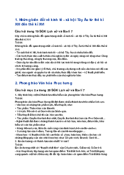 Giải SGK Lịch sử Bài 3 : Phong trào văn hóa Phục hưng và cải cách tôn giáo | Kết nối tri thức