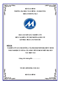 Nghiên cứu về food reviewer của sinh viên TP.HCM | Đại học Tài chính - Marketing