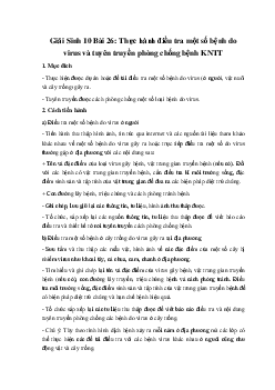 Giải Sinh 10 Bài 26: Thực hành điều tra một số bệnh do virus và tuyên truyền phòng chống bệnh | Kết nối tri thức