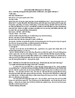 Đề cương Tiến trình lịch sử Việt Nam | Đại học Văn hóa Hà Nội