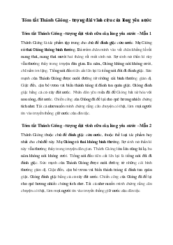 Văn mẫu lớp 6: Tóm tắt Thánh Gióng - tượng đài vĩnh cửu của lòng yêu nước (2 mẫu) | Cánh diều