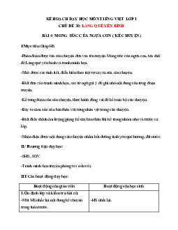 Chủ đề 30: Làng quê yên bình | Bài 4 | Giáo án Tiếng Việt 1 bộ sách Chân trời sáng tạo