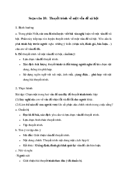 Soạn bài Thuyết trình về một vấn đề xã hội - Cánh diều 10