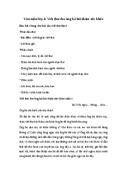 Viết thư cho ông bà để hỏi thăm và kể về tình hình gia đình em | Tập làm văn 4