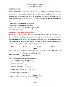 Trắc nghiệm hai vật dao động điều hòa Vật lí 12 có lời giải và đáp án