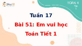 Giáo án điện tử Toán 4 Tuần 17 Bài 51 Cánh diều: Em vui học Toán (Tiết 1)