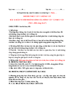 Giáo án Tự nhiên và xã hội 2 sách Chân trời sáng tạo (Cả năm)| Bài 16