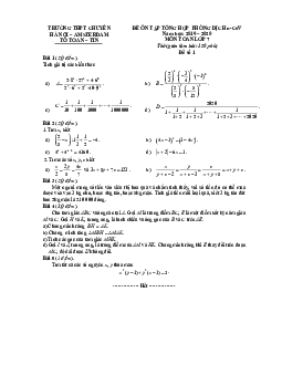Đề ôn tập Toán 7 tháng 02/2020 trường THPT chuyên Hà Nội – Amsterdam