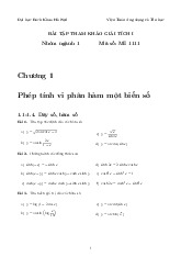 Bài tập tham khảo Giải tích I | Đại học Bách Khoa Hà Nội