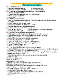 Trắc nghiệm KHTN 8 Kết nối tri thức bài 47 Bảo vệ môi trường (có đáp án)