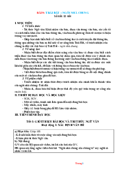 Giáo án môn Văn 6 Bài 9: Trái Đất-ngôi nhà chung sách Kết nối tri thức