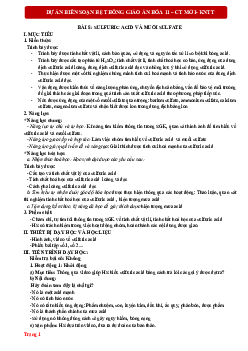 Bài 8-2: Sulfuric acid và muối sulfate | Giáo án Hóa 11 Kết nối tri thức