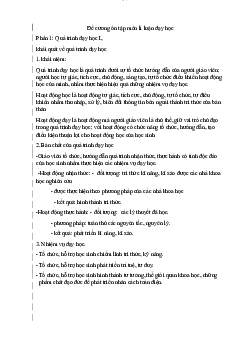 Đề cương ôn tập môn lí luận dạy học | Đại học Sư Phạm Hà Nội