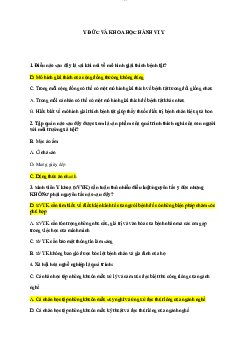 Câu hỏi trắc nghiệm môn Y đức và khoa học hành vi có đáp án
