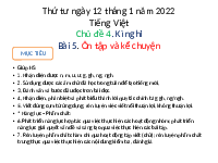 Giáo án điện tử Tiếng việt 1 bài 5 Chân trời sáng tạo: Ôn tập và kể chuyện