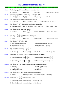 Bài tập trắc nghiệm chuyên đề hàm số – Phùng Hoàng Em Toán 12