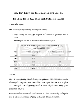 Giải Địa lí 7 Bài 20: Đặc điểm dân cư, xã hội Ô-xtrây-li-a | Chân trời sáng tạo