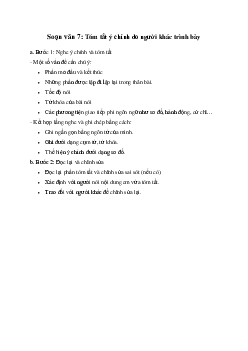 Tóm tắt ý chính do người khác trình bày | Soạn văn 7 Chân trời sáng tạo