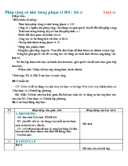 Giáo án Toán 2 tuần 12 sách Chân trời sáng tạo
