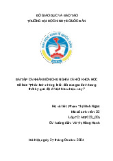Bài tập cá nhân “Phân tích những biến đổi của gia đình trongthời ký quá độ ở Việt Nam hiện nay.”- môn chủ nghĩa xã hội khoa hoc –Trường Đại học kinh tế quốc dân