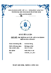 Khảo sát về thị trường ô tô - Kinh tế học vi mô | Trường Đại học Ngân hàng Thành phố Hồ Chí Minh