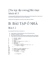 Bài thực hành số 5 môn Tin học đại cương | Đại học Bách Khoa Hà Nội