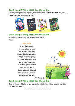 Giải SGK môn Tiếng việt 2 - Bài 28: Đọc sách báo viết về các mùa(2) | Cánh Diều