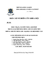 Nghiên cứu về khả năng giao tiếp tiếng Anh của sinh viên không chuyên | Môn Phương pháp nghiên cứu khoa học - Đại học Gia Định