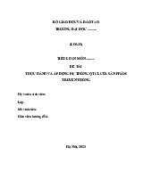 Thực hành và áp dụng hệ thống quản trị chất lượng của sản phẩm truyền thống | Môn Quản trị chất lượng - Đại học Ngoại Thương