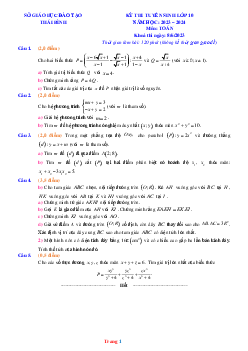Đề thi tuyển sinh vào lớp 10 năm 2023-2024 môn toán Sở GD Thái Bình (có đáp án và lời giải chi tiết)
