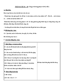 Giáo án Toán 1 - Tuần 18 | sách Cùng học để phát triển năng lực